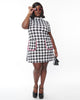 Smak Parlour Black & White Gingham Wave Maker Mini Dress - thumbnail