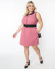 Smak Parlour Rose Pink & Black Quilted Mini Dress - thumbnail