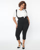 Unique Vintage Black Pinafore Capris - thumbnail