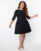 Unique Vintage Black Stephanie Fit & Flare Dress - thumbnail