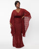 Unique Vintage Burgundy Floral Lace Desmond Caftan Dress - thumbnail