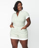 Unique Vintage Sage & White Gingham Patsy Romper - thumbnail
