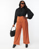 Unique Vintage Orange Windowpane Thelma Suspender Pants - thumbnail