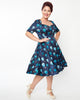 Unique Vintage Navy & Hot Air Balloon Bolero Flare Dress - thumbnail