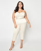 Unique Vintage Cream Satin Bridal Marcel Jumpsuit - thumbnail