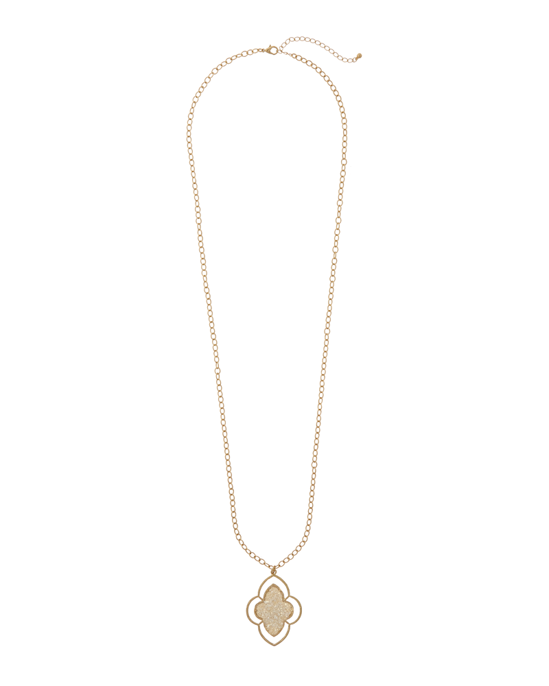 Tana Druzy Pendant Necklace | Gold