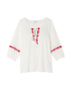 Sacha 3/4 Sleeve Cotton Peasant Blouse - thumbnail