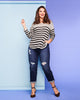 Reagan Striped Round Hem Sweater - thumbnail