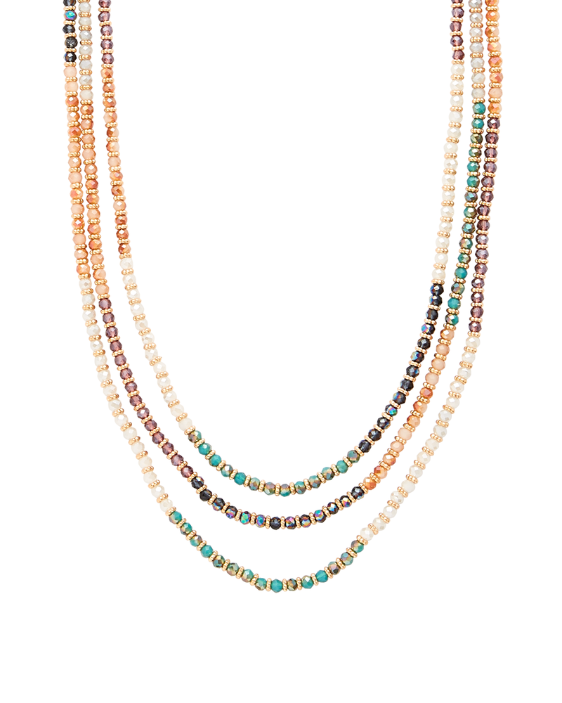 Kingston Beaded Necklace | Gold / Navy