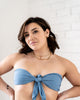 Ribbed Front Knot Bandeau Bikini Top - thumbnail