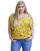 Honey Floral Print Shoulder Lace-Up Top - thumbnail