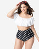 Unique Vintage White Ruffled Ramona Swim Top - thumbnail