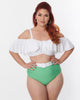 Unique Vintage White Ruffle Swim Top - thumbnail