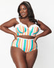 Unique Vintage Rainbow Striped Southampton Swim Top - thumbnail