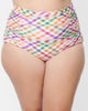 Unique Vintage Pastel Madras Gingham Monroe Swim Bottom - thumbnail