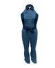 Smak Parlour Contrast Denim Front Zipper Halter Jumpsuit - thumbnail