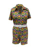 Smak Parlour Green & Pink Mod Daisy Belted Romper - thumbnail
