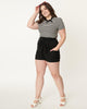 Unique Vintage Black High Waist Tied & True Shorts - thumbnail