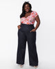 Unique Vintage Blue Denim High Waist Ginger Jeans - thumbnail