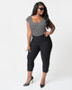 Unique Vintage 1950s Black High Waist Rachelle Capri Pants - thumbnail