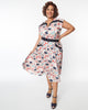 Unique Vintage Peach Skunk Print Hedda Swing Dress - thumbnail