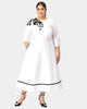 Floral graphic embellished dupioni dress - thumbnail