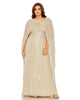 Embellished Column Cape Gown - thumbnail
