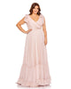 Iridescent Polka Dot Soft Tie Sleeveless Gown - thumbnail