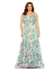 Floral Printed Tiered Ruched Gown - thumbnail