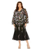 Puff Sleeve Embellished A Line Dress - thumbnail