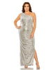 Sequin One Shoulder Side Cutout Gown - thumbnail