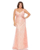 Lace Sleeveless Illusion Corset Trumpet Gown - thumbnail
