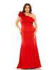 One Shoulder Ruffle Detailed Gown - thumbnail