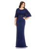 Embellished Cape Sleeve Gown - thumbnail