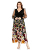 Embroidered Puff Sleeve A Line Dress - thumbnail