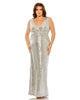 Sequin V-Neckline Back Cutout Gown - thumbnail