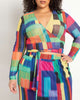 Mesh Long Sleeve Wrap Top - thumbnail