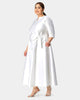 Sash tie dupioni boatneck midi dress - thumbnail