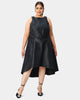 Bow-tie waist high-low dupioni dress - thumbnail