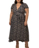 Ella Maxi Dress Floral Print V Neck Navy - thumbnail