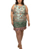 Andrea Short Dress Sleeveless Floral Green - thumbnail