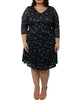 Magalie Skater Dress Lace Stretch Floral Navy - thumbnail