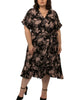 Victoria Crossover Wrap Dress Floral Black - thumbnail