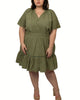 Isabella Dress Tiered Eyelet V-Neck Sage Green - thumbnail