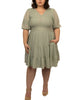 Valentine Tiered Dress Swiss Dots Sage Green - thumbnail