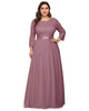 See-Through Floor Length Lace Evening Dress - thumbnail