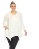 White Mark Empire Waist V-Neck Tunic Top - thumbnail
