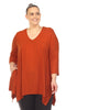 White Mark Empire Waist V-Neck Tunic Top - thumbnail