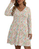Garden Gala Floral V-neck Long Sleeve Dress - thumbnail