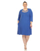 White Mark Women's  Criss Cross Neckline Swing Midi Dress - thumbnail